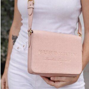 Burberry Pink Leather Crossbody Bag Gold Hardware Small Shoulder Purse